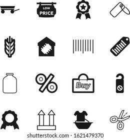 label vector icon set such as: recommended, logistics, security, delivery, rosette, award, scan, achievement, bucket, packaging, remote, water, protein, healthy, graphics, message, jar, diet, trailer