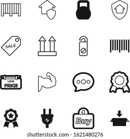 label vector icon set such as: nobody, package, set, place, drop, heavy, ton, mark, education, body, post, card, cable, talk, competition, fitness, bargain, shop, glass, knowledge, socket, first