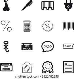 label vector icon set such as: token, vitamin, natural, speak, money, present, banking, empty, package, chat, warning, economy, commerce, text, leaf, guarantee, mathematics, hooks, school