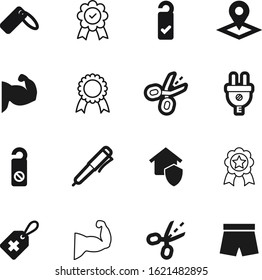 label vector icon set such as: security, tourism, cardboard, creative, equipment, socket, navigation, blank, please, short, hospital, pricing, knowledge, promotion, make, doctor, shorts, location