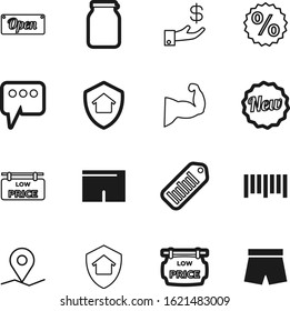 label vector icon set such as: payment, speak, pin, outline, board, geo, wealth, place, can, special, modern, buy, rich, healthy, percent, open, communication, power, money, glass, jar, pictograph