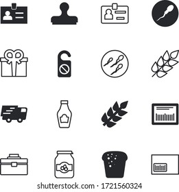 label vector icon set such as: fast, busy, transportation, loaf, empty, art, decor, decoration, hang, christmas, personal, toast, private, vegetable, disturb, freight, french, lock, ribbon, homemade