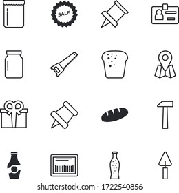 label vector icon set such as: present, pictogram, spice, lid, birthday, equipment, cool, plastic, storage, snack, discovery, celebration, year, nature, drinks, digital, kitchenware, happy, gifts