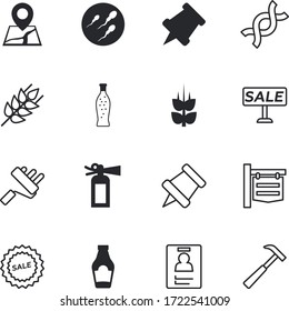 Label Vector Icon Set Such As: Drink, Spike, Street, Delicious, Icons, Access, No, Fertilization, Bank, Fertility, Party, Semen, Sauce, Cell, Cola, Meal, Woman, Card, Realistic, Silhouette, Biology