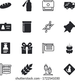 label vector icon set such as: molecular, ribbon, validate, event, warranty, extinguishing, package, thumbtack, shipping, toast, attach, moving, document, baguette, tasty, freight, danger, twine