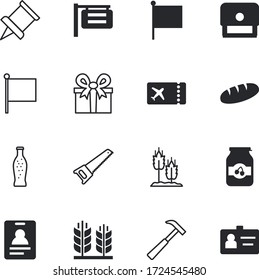 label vector icon set such as: bow, boxes, icons, verification, note, bottle, twine, meal, entertainment, push, drink, vacancy, warranty, strawberry, day, entrance, fix, mark, road, simple, cafe