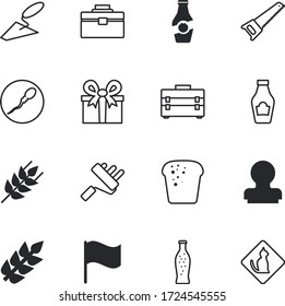 label vector icon set such as: loaf, idea, animal, woman, geometric, cool, cola, toast, photo, extinguishing, present, medical, load, celebrate, drink, danger, token, reproduction, care, pictogram