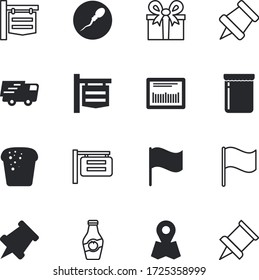 label vector icon set such as: sauce, bakery, day, technology, baguette, berry, deliver, pregnancy, tag, birthday, courier, gps, surprise, french, code, line, style, data, navigation, moving