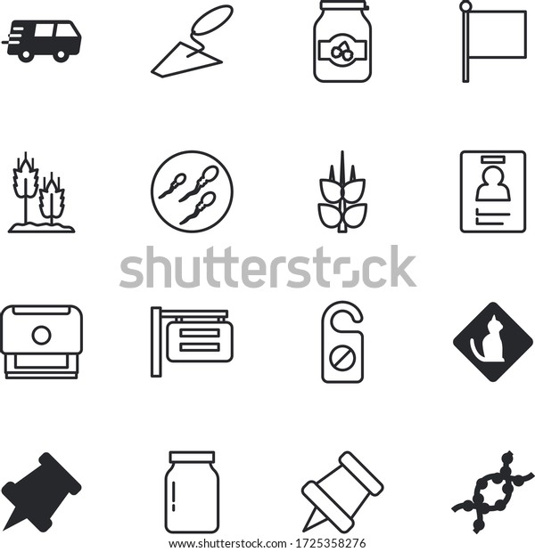 label vector icon set such as: deoxyribonucleic,
purchase, department, gardening, paperwork, dog, cargo, helix,
structure, laboratory, navigation, worker, taste, street, metro,
photo, industry