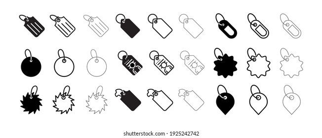 Label vector icon sets. Editable alternate line. Label, website app or logo. Tag sale icon vector, tag sets.