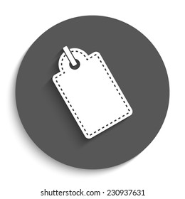 Label  - vector icon with shadow on a round grey button