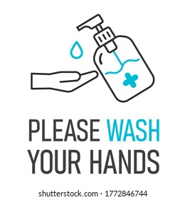 Label Vector inform customers. Please wash your hands before using the service.