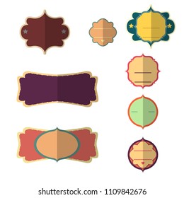 Label vector vintage design banner tag sticker set retro badge illustration sale element ribbon