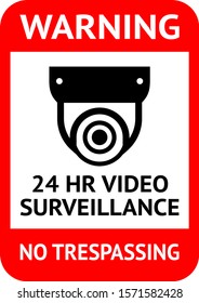 Label video surveillance symbol, ready for print.