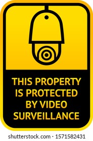 Label video surveillance symbol, ready for print.