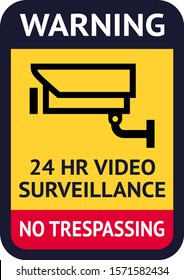 Label video surveillance symbol, ready for print.