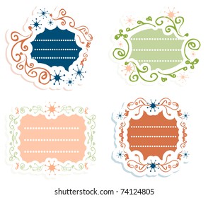 Label vintage Blank frames-stickers Retro style