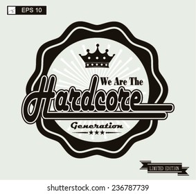 label vintage for hardcore music genre 