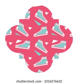 label vintage retro classic sneakers memphis desing