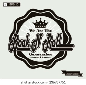 label vintage for rock n roll music genre 