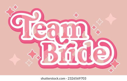 Label for wedding or bachelorette party in pink magical girl style