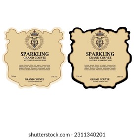 LABEL FOR WHITE AND RED CLASSIC WINE BOTTLES