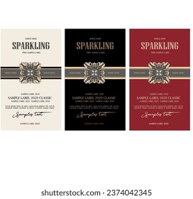 LABEL FOR WHITE AND RED CLASSIC WINE BOTTLES