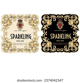 LABEL FOR WHITE AND RED CLASSIC WINE BOTTLES