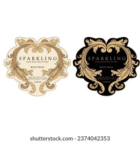 LABEL FOR WHITE AND RED CLASSIC WINE BOTTLES