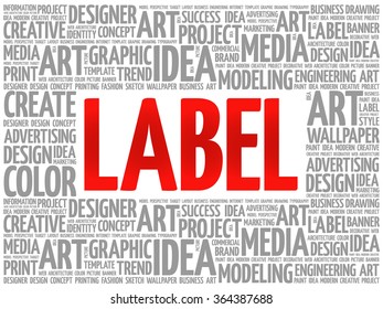 LABEL word cloud, creative business concept background
