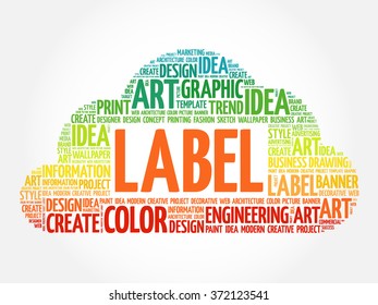 LABEL word cloud, creative business concept background