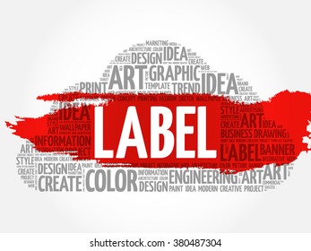 LABEL word cloud, creative business concept background
