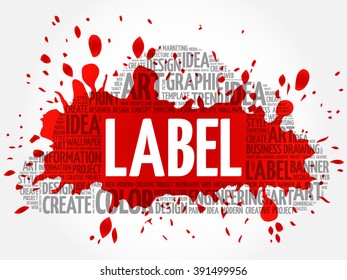 LABEL word cloud, creative business concept background