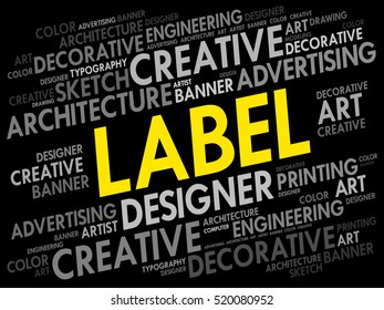 LABEL word cloud, creative business concept background