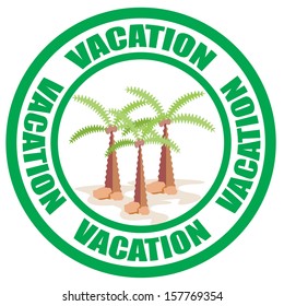 Label with word Vacation,vector illustration