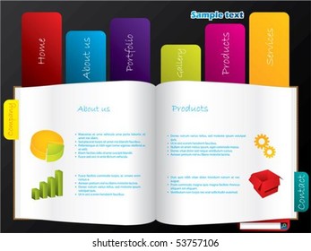 Labeled book web template