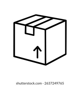 Labeled package ready for shipment illustration design element