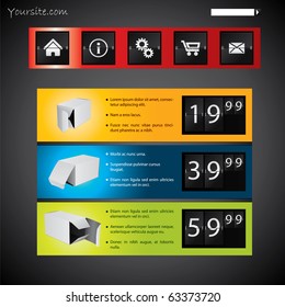 Labeled and priced website template