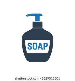 Labeled Soap Dispenser Icon Isolated On White Background