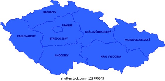 Labeled Vector Map Czech Republic 260nw 129990845 