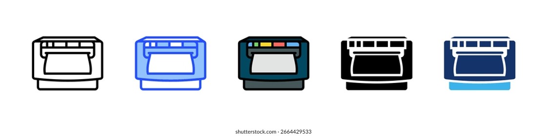 Labeling Machine Icon Collection With Multiple Styles