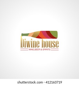 Labels for alcohol company. Wine shop and wine bar, restaurant. Vector symbol template