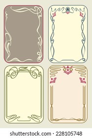 Labels in art nouveau style for decoration and design