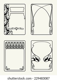 Labels in art nouveau style for decoration and design