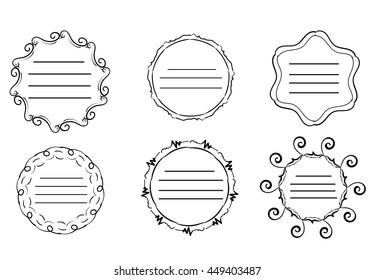 The labels in artsy framework. outlines. 