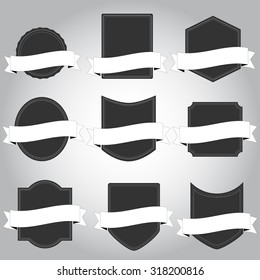 Labels or badges retro style set. Vector design elements