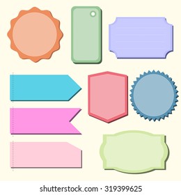 labels or badges retro style set. Vector design elements