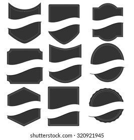 Labels or badges retro style set. Vector design elements