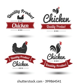 labels and badges set of chicken meat and eggs,vector illustration