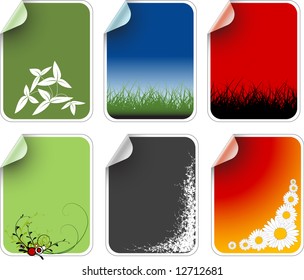 Labels badges and stickers with various motives